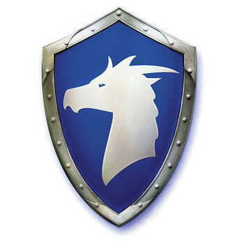 Shield emblazoned with the crest of Bahamut.